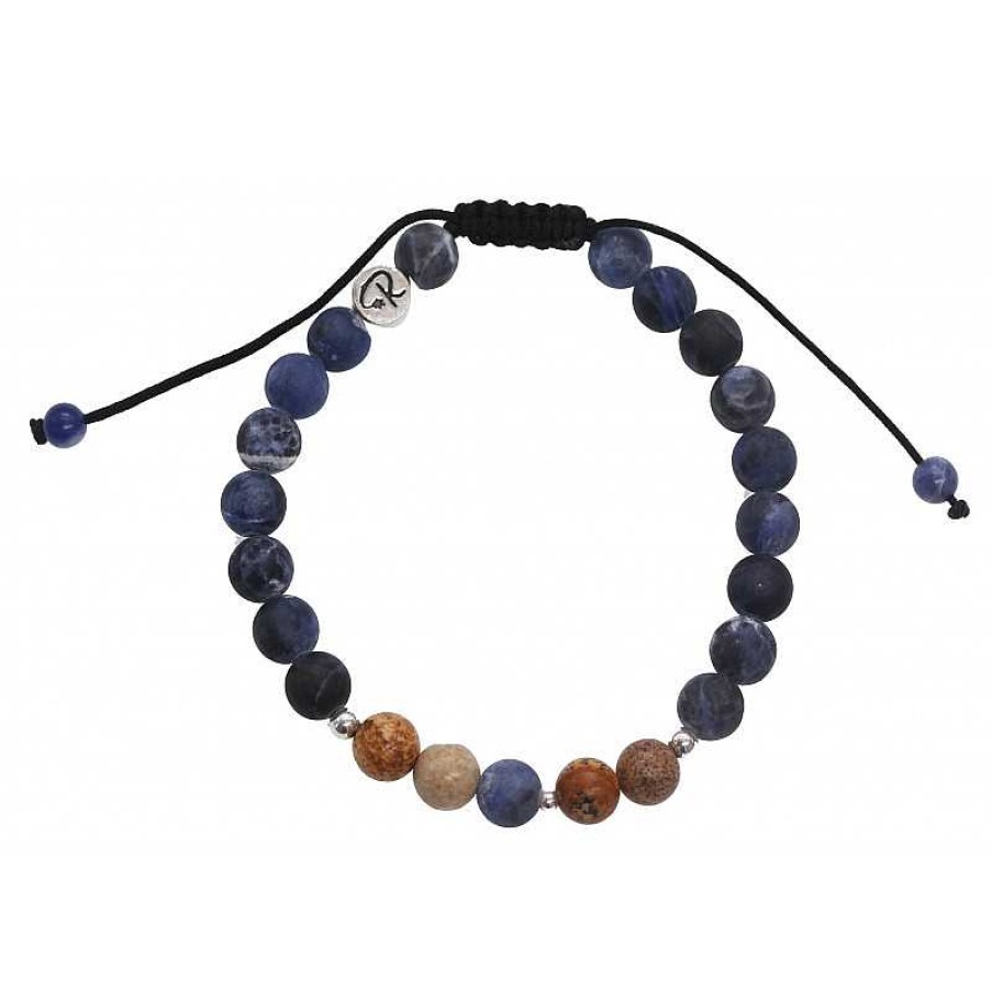 Reve de Jade | Bracelet En Sodalite Et Jaspe Paysage