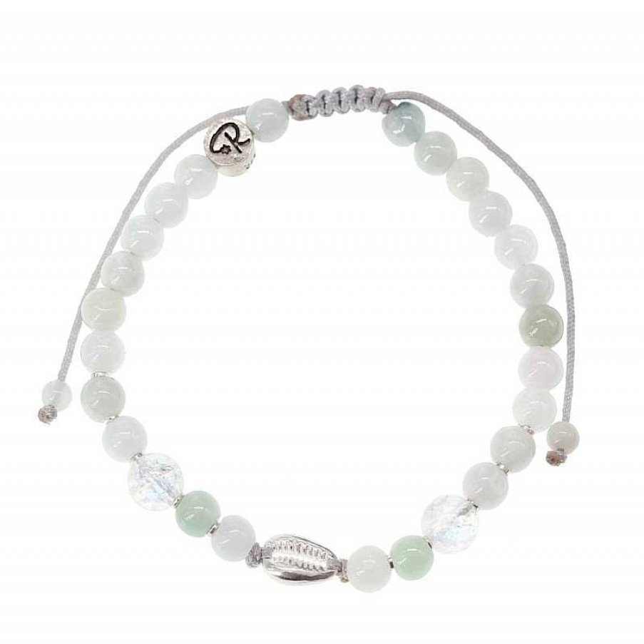 Reve de Jade | Bracelet Meredith - Agate Botswana, Quartz Aura Et Argent 925