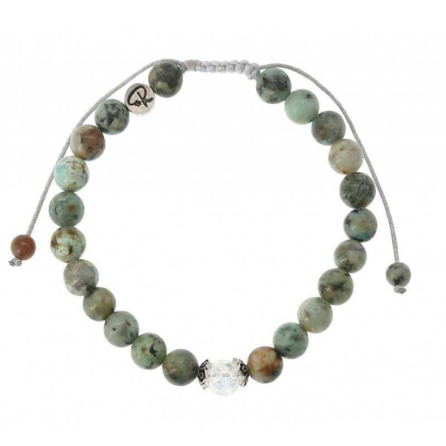 Reve de Jade | Bracelet "Circ " - Turquoise Africaine, Quartz Aura Et Argent 925