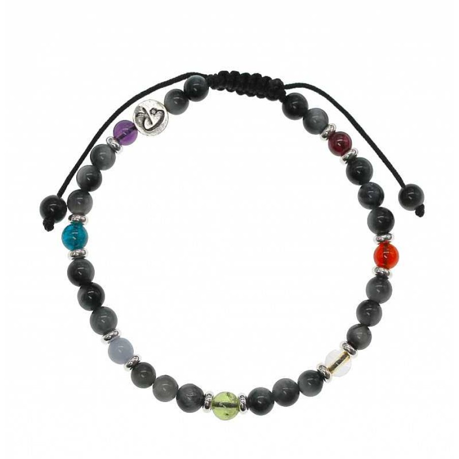 Reve de Jade | Bracelet Sahasrara - Quartz Oeil De Chat Et 7 Chakras