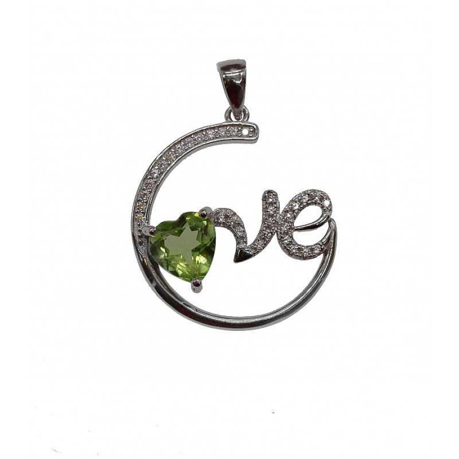 Reve de Jade | Pendentif Love P Ridot Et Argent 925