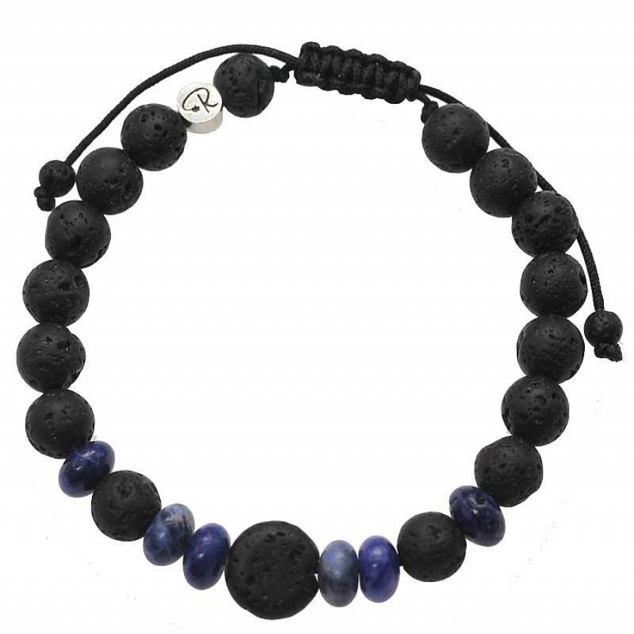 Reve de Jade | Bracelet Taal En Sodalite Et Pierre De Lave Homme