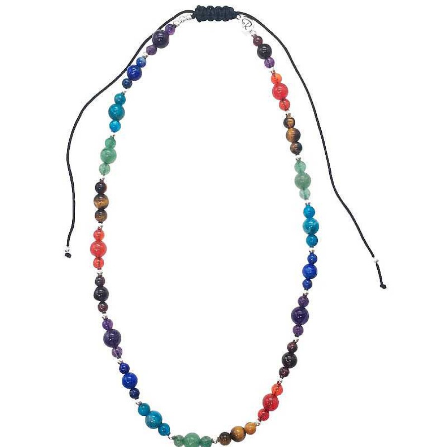 Reve de Jade | Collier 7 Chakras Et Argent