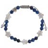 Reve de Jade | Bracelet Toile Filante - Cyanite, Agate Blue Lace Et Argent 925