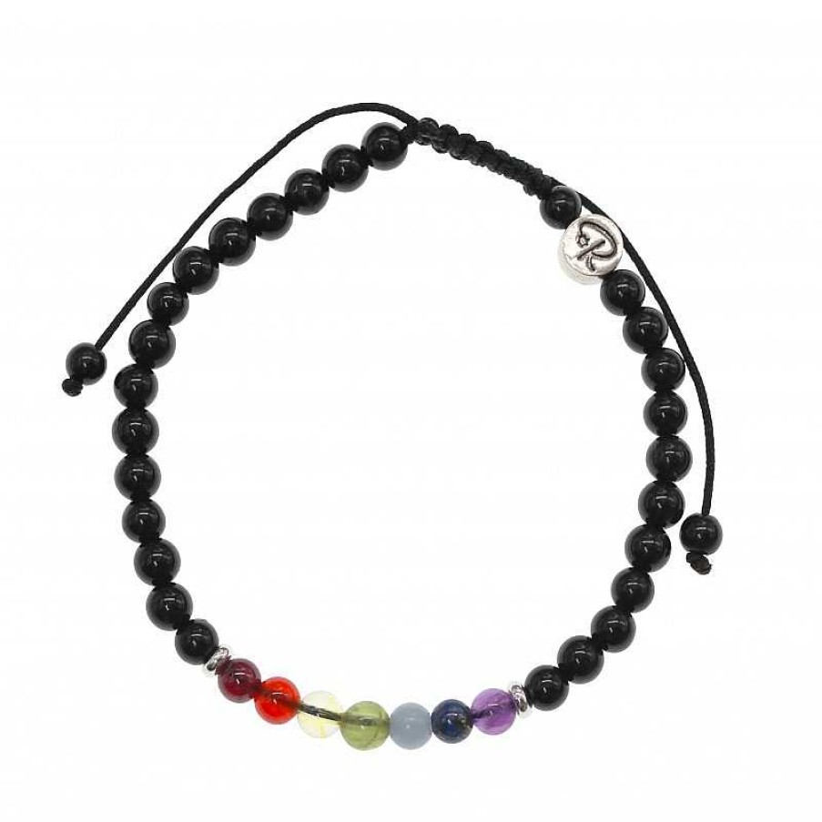 Reve de Jade | Bracelet Racine - Tourmaline Noire Et 7 Chakras