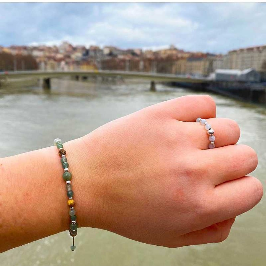 Reve de Jade | Bracelet Terra En Jade, Jaspe Paysage Et Argent 925