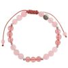 Reve de Jade | Bracelet Maria - Quartz Fraise, Quartz Rose Et Argent 925