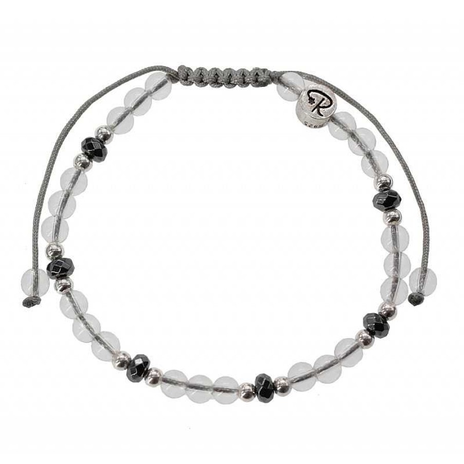 Reve de Jade | Bracelet En Cristal De Roche, H Matite Et Argent 925