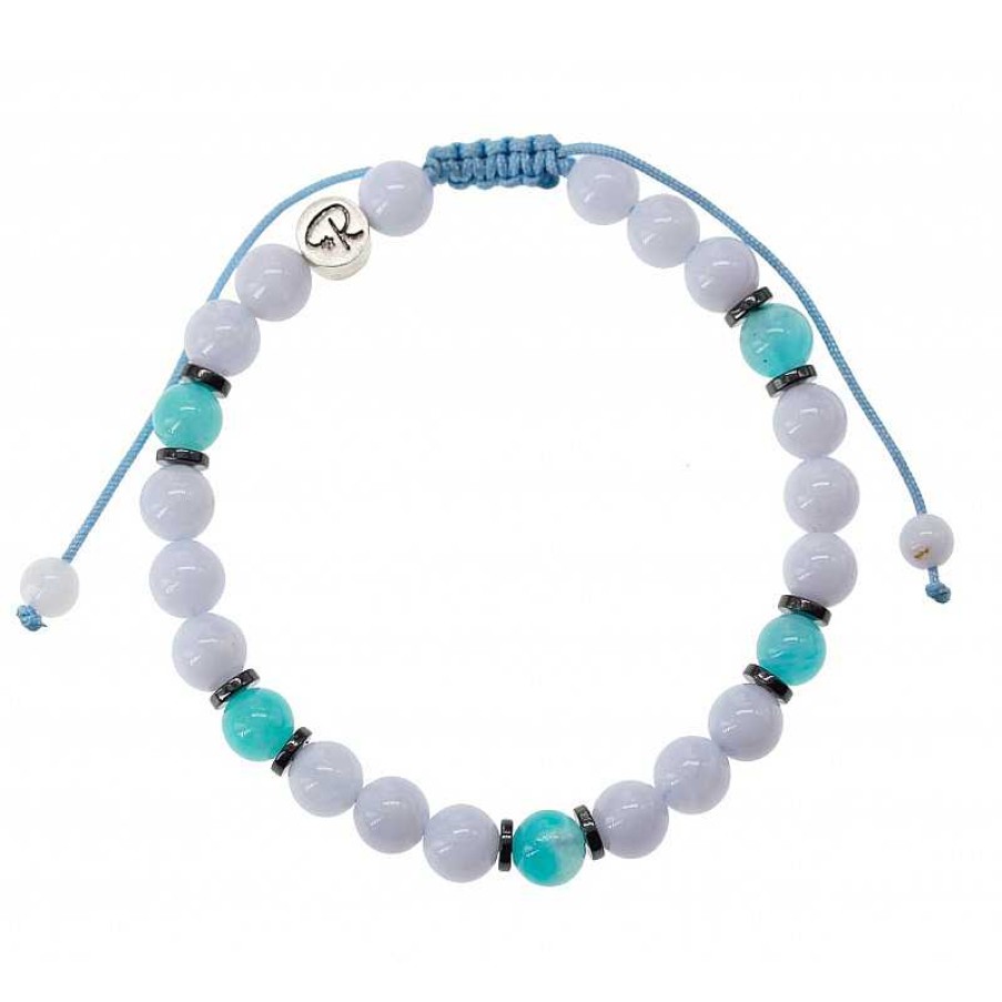 Reve de Jade | Bracelet Aurore - Agate Blue Lace, Amazonite Et H Matite