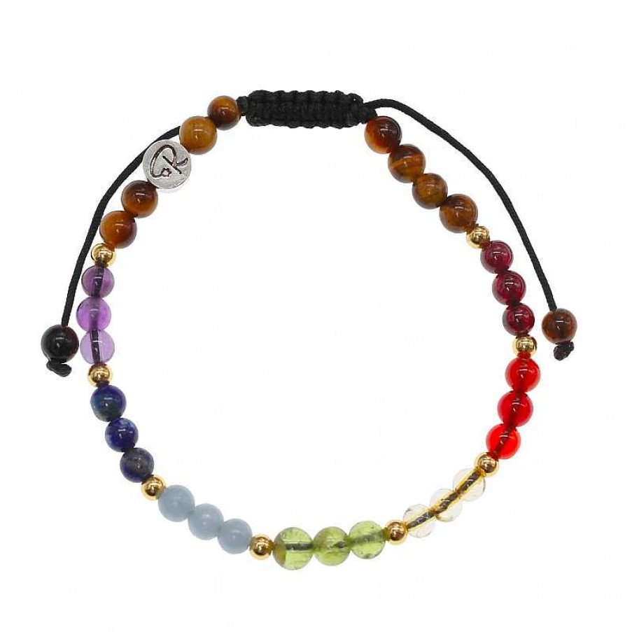 Reve de Jade | Bracelet 8 Chakras Et Plaqu Or