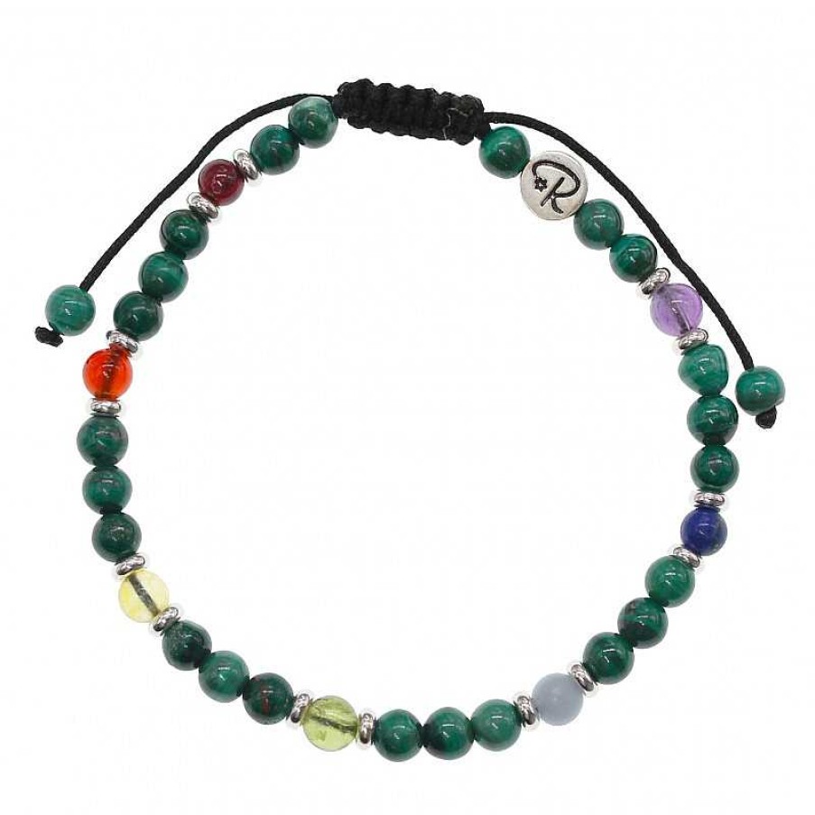 Reve de Jade | Bracelet Anahata - Malachite Et 7 Chakras