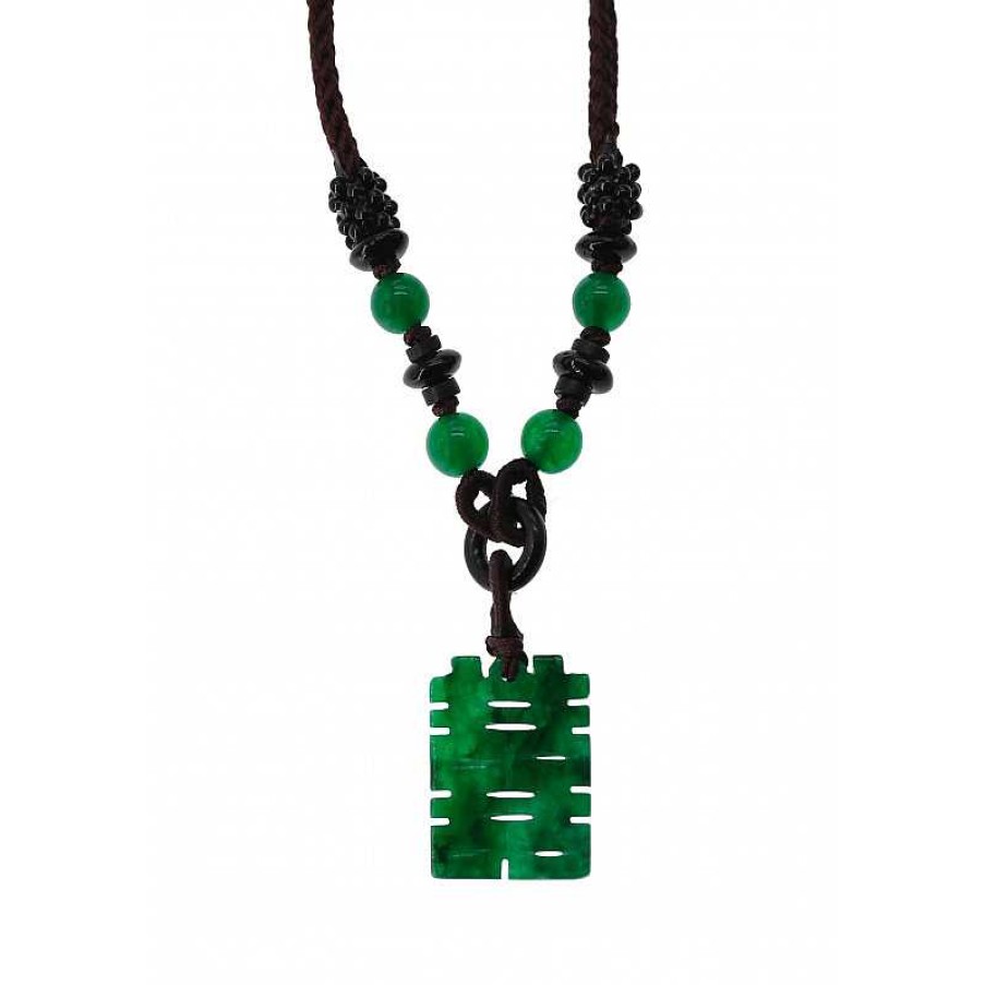 Reve de Jade | Collier Amulette - Jade Et Onyx