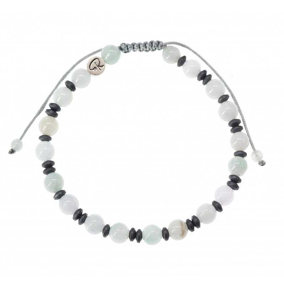 Reve de Jade | Bracelet Notos - Jade Blanc Et H Matite