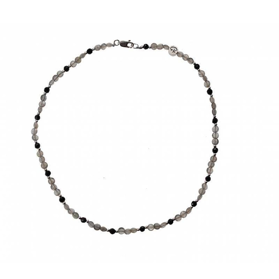 Reve de Jade | Collier Ras De Cou En Labradorite, Spinelle Et Argent 925