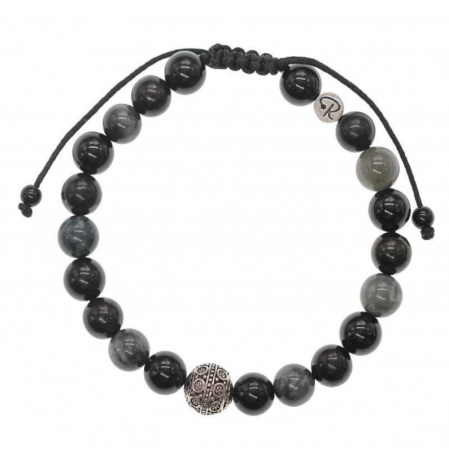 Reve de Jade | Bracelet Lynx - Shungite, Quartz Oeil De Chat Et Argent 925