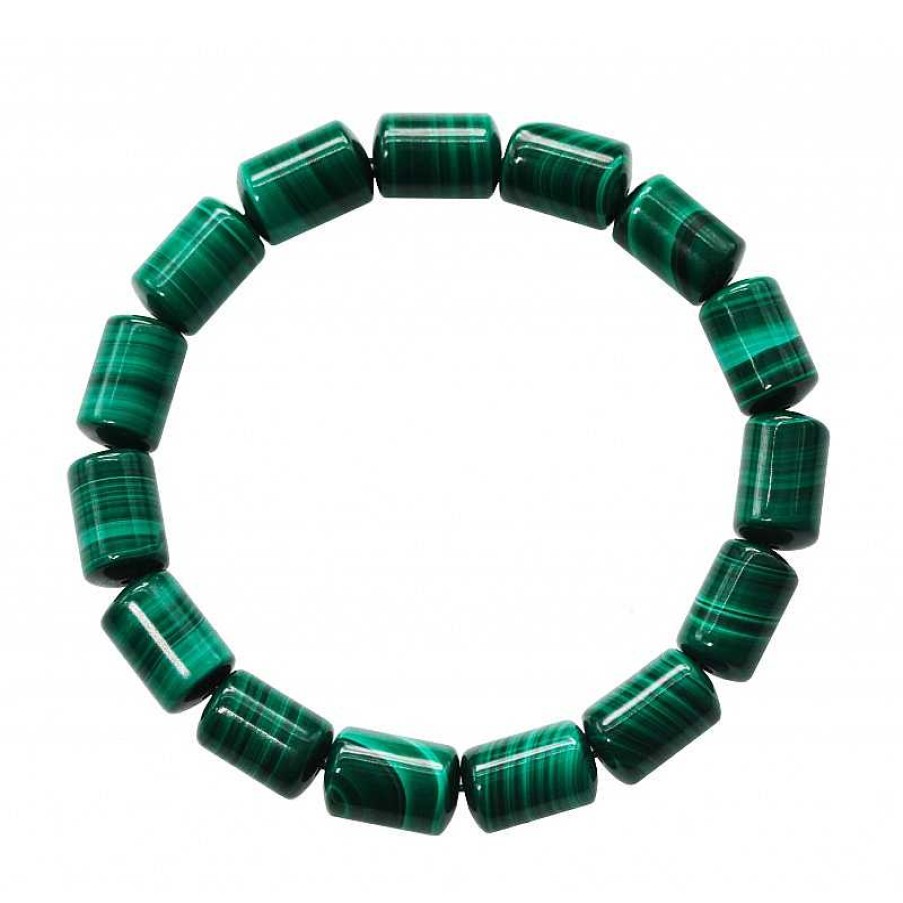 Reve de Jade | Bracelet "Cylindre" En Malachite