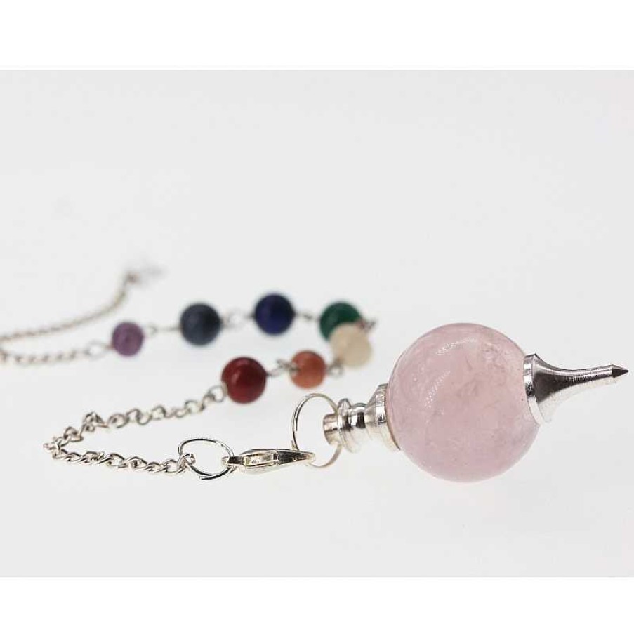 Reve de Jade | Pendule En Quartz Rose - 7 Chakras