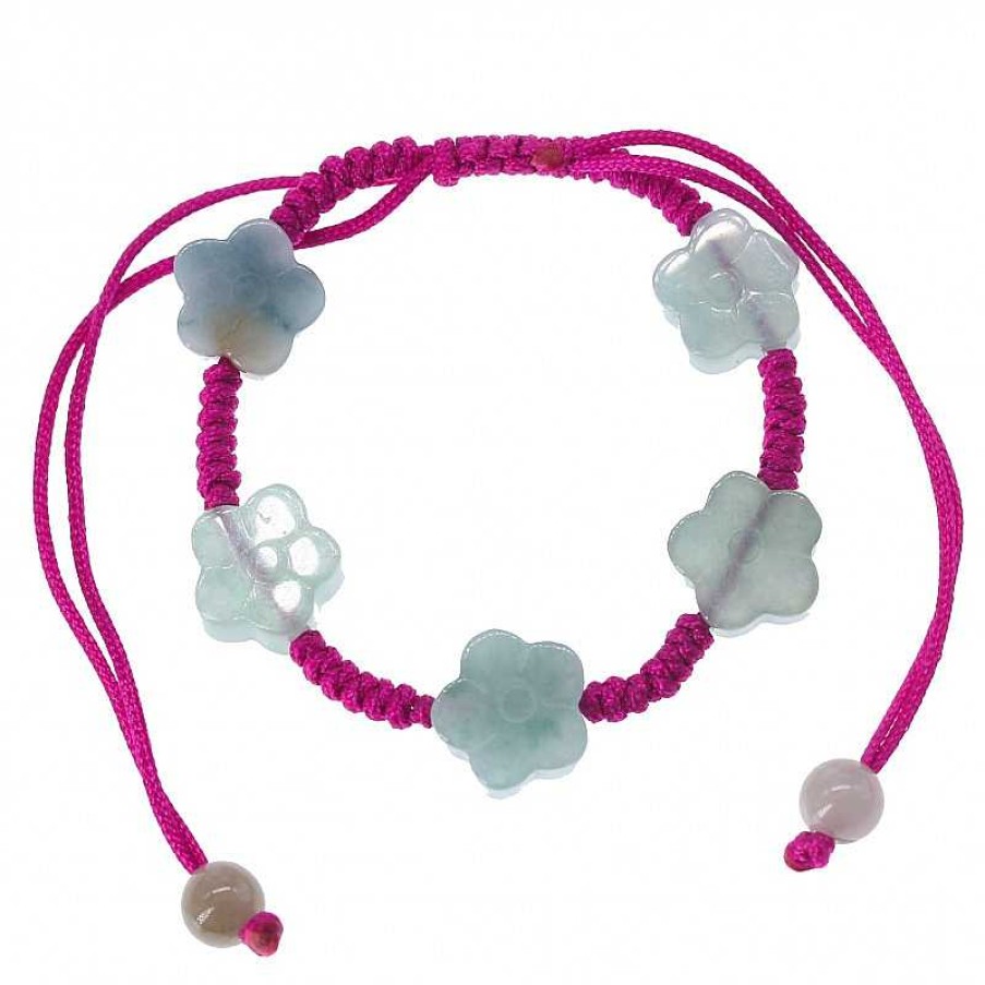 Reve de Jade | Bracelet Marguerite En Jade Vert Enfant