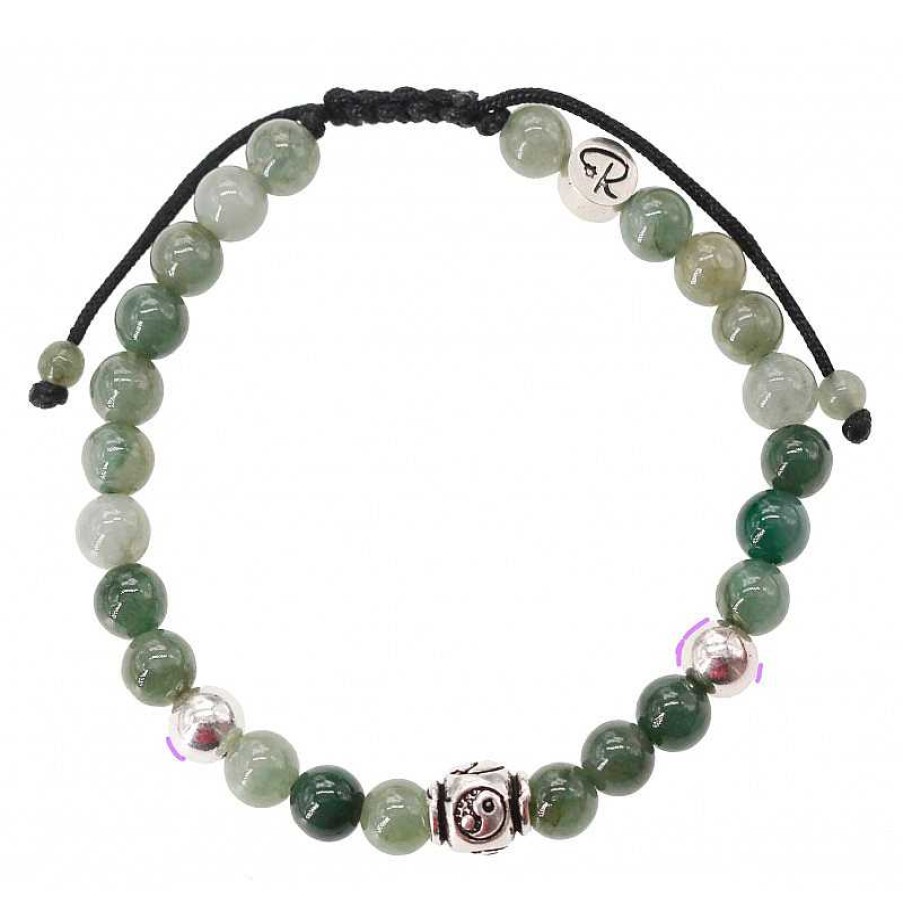 Reve de Jade | Bracelet Yin & Yang - Jade Vert Et A925