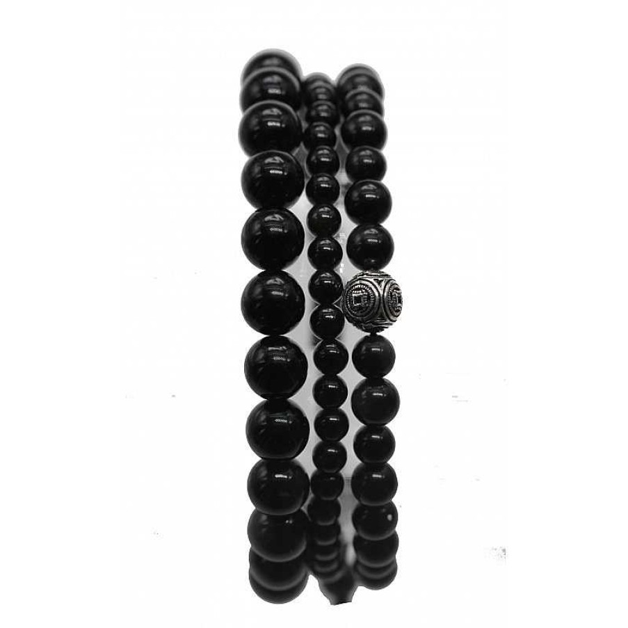 Reve de Jade | Bracelet Triple Obsidienne Oeil C Leste