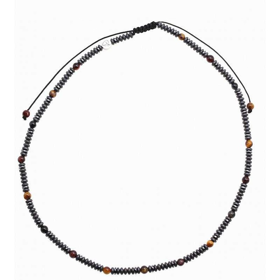 Reve de Jade | Collier Aris Homme H Matite Et 3 X Oeil - Tigre Taureau Faucon