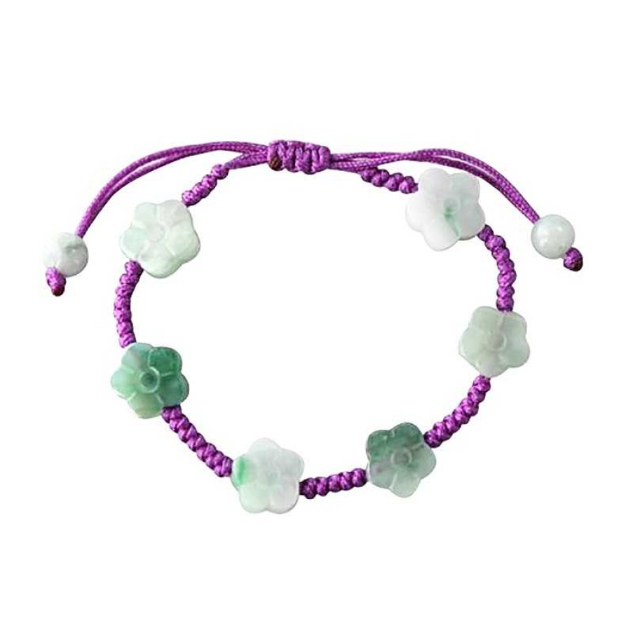 Reve de Jade | Bracelet Marguerite En Jade Vert Enfant