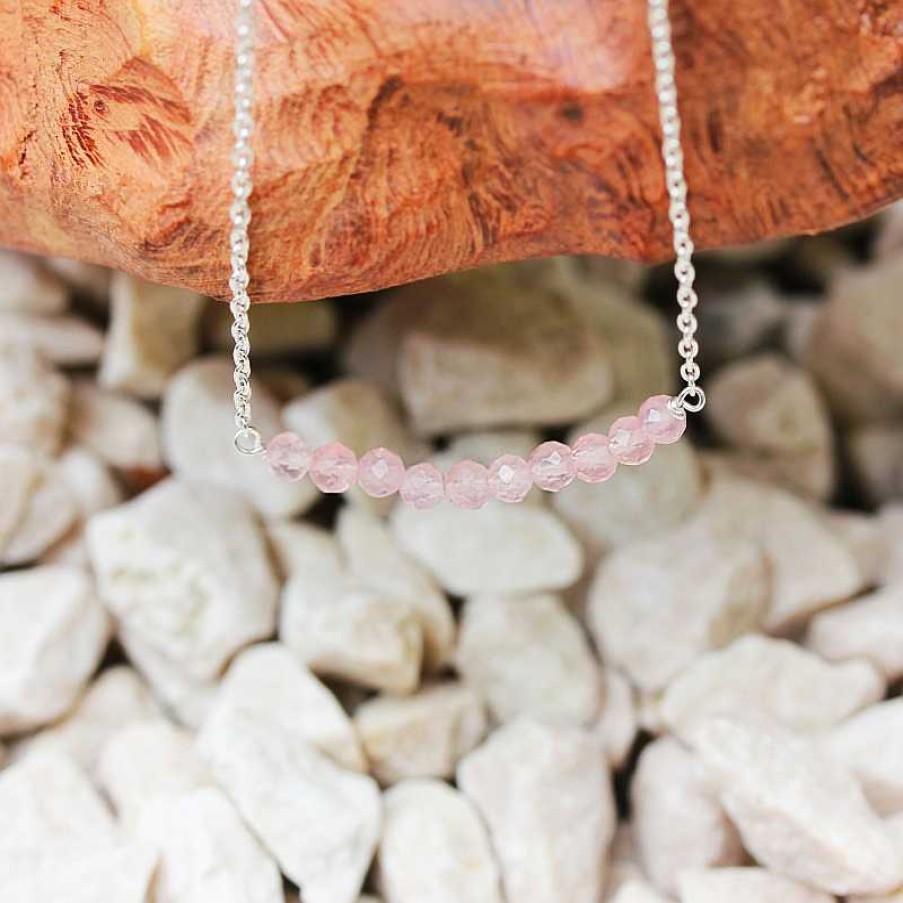 Reve de Jade | Collier Finesse - Quartz Rose Et Argent 925