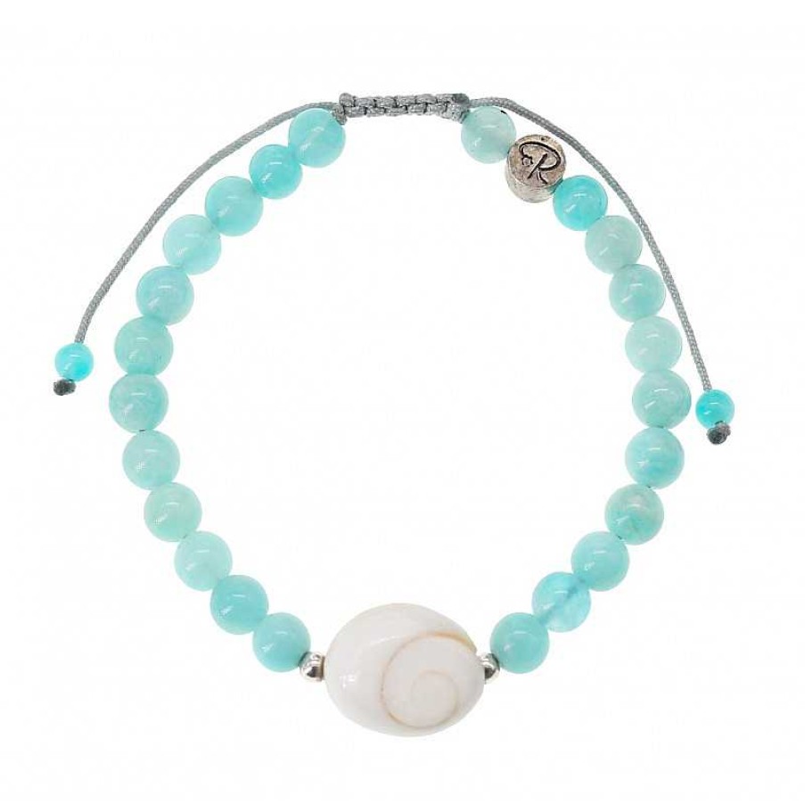 Reve de Jade | Bracelet Sainte-Lucie - Amazonite Et Coquillage Oeil Sainte Lucie, A925