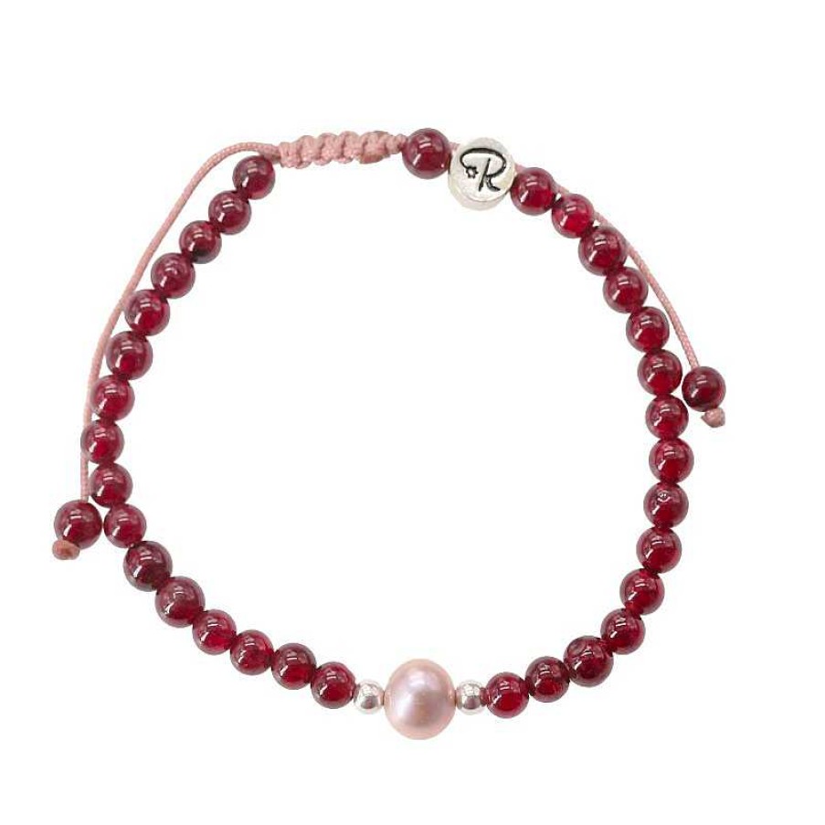 Reve de Jade | Bracelet Pearl - Rhodonite, Perle De Culture Et Argent 925