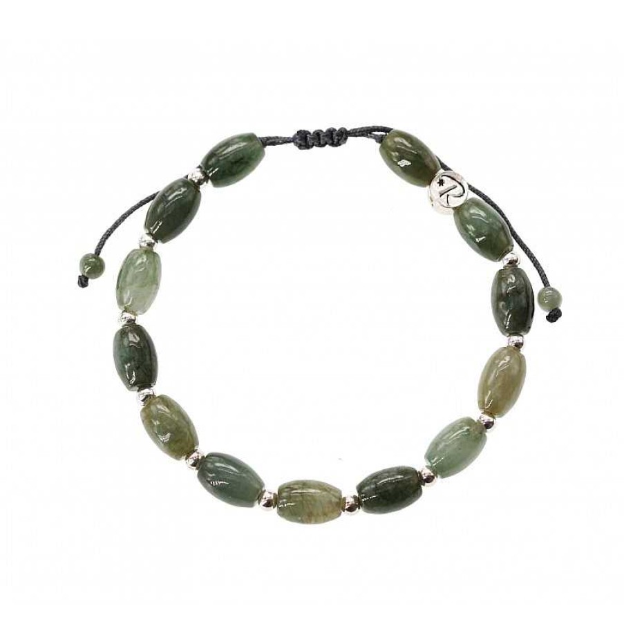 Reve de Jade | Bracelet Bambou En Jade Vert Et Argent 925