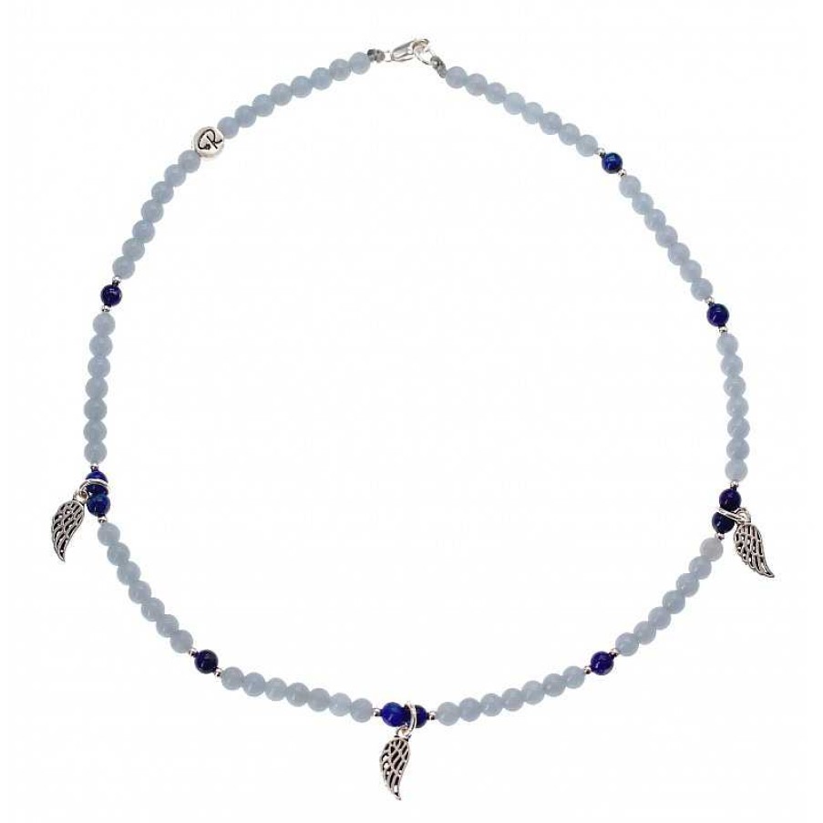 Reve de Jade | Ras De Cou Angel - Ang Lite, Lapis Lazuli Et Argent 925