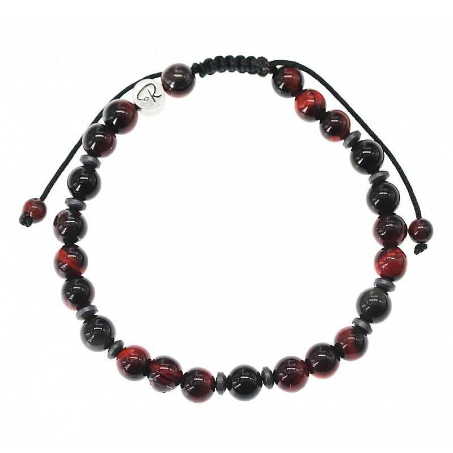 Reve de Jade | Bracelet Minos - Oeil De Taureau, Obsidienne Oeil C Leste Et H Matite