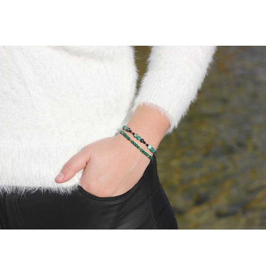 Reve de Jade | Bracelet En Chrysocolle, Spinelle Et Plaqu Or