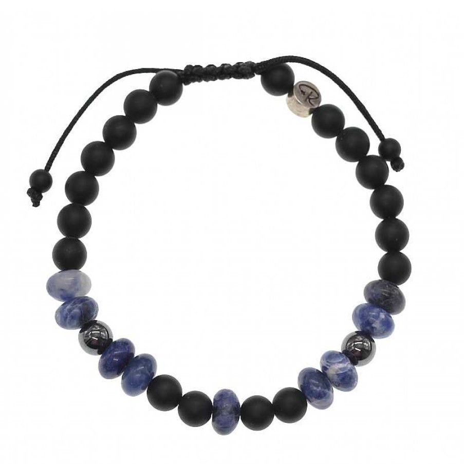 Reve de Jade | Bracelet Karma - Sodalite, Agate Noire Et H Matite