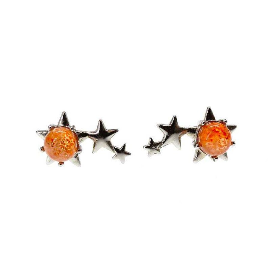 Reve de Jade | Boucles D'Oreille Stars En Pierre Du Soleil Et Argent 925