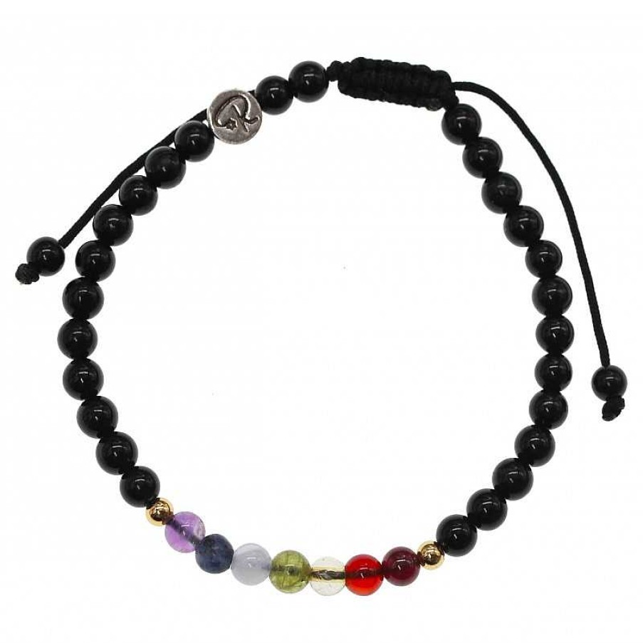 Reve de Jade | Bracelet Racine - Tourmaline Noire Et 7 Chakras