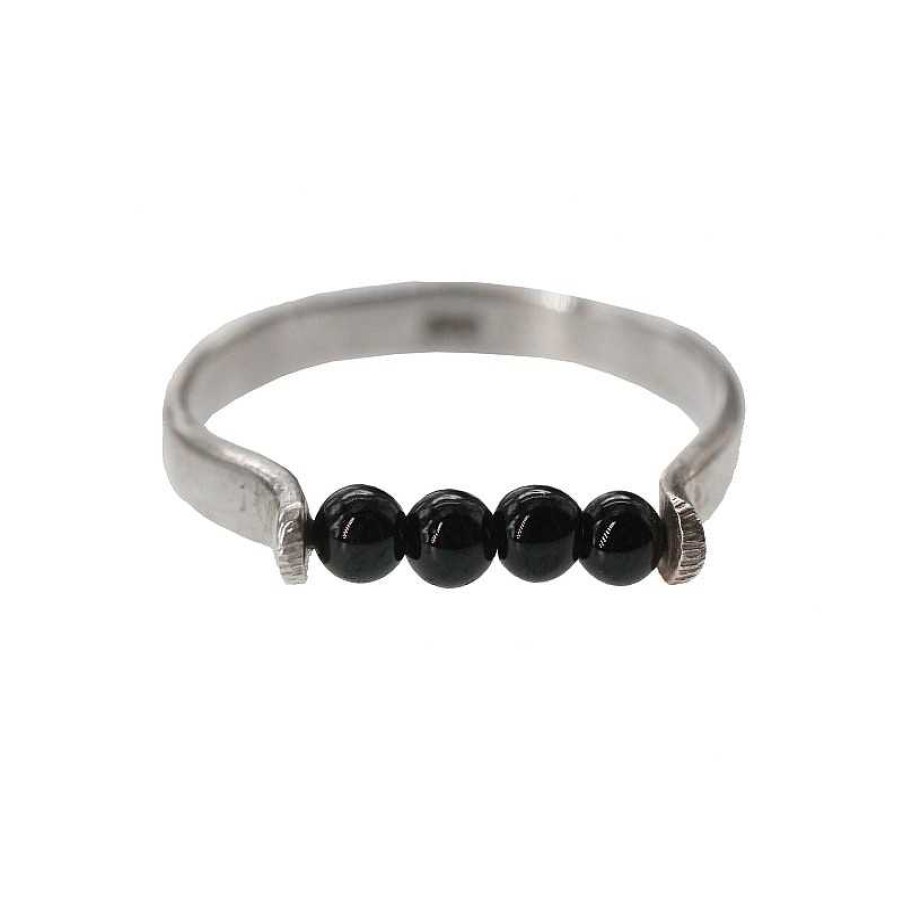 Reve de Jade | Bague Finesse En Tourmaline Noire Sur Argent 925