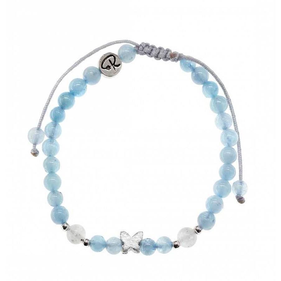 Reve de Jade | Bracelet Enfant Joli Papillon - Fluorite, Aventurine Et Argent 925