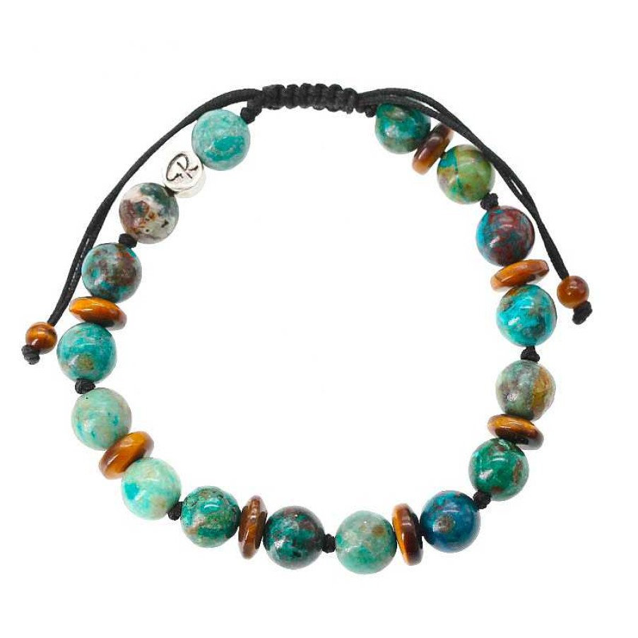 Reve de Jade | Bracelet Pardon - Chrysocolle Et Oeil De Tigre