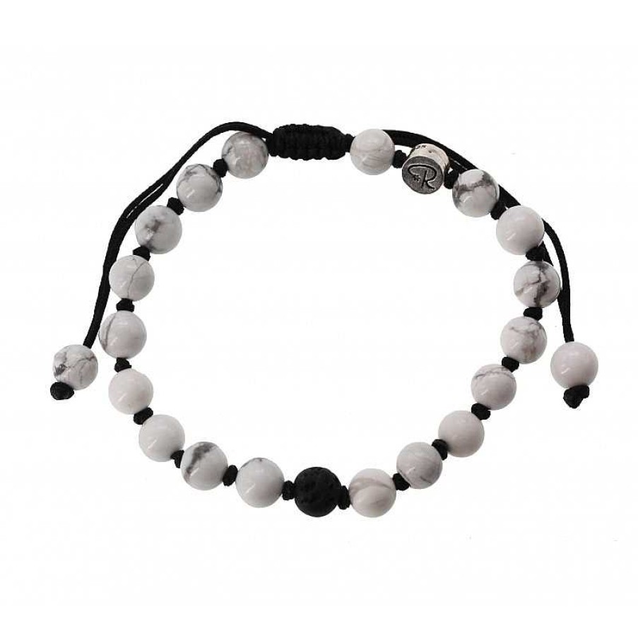 Reve de Jade | Bracelet En Howlite Et Pierre De Lave