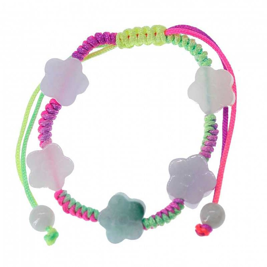 Reve de Jade | Bracelet Marguerite En Jade Vert Enfant