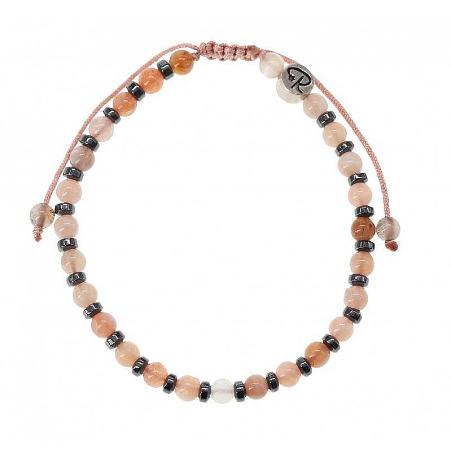 Reve de Jade | Bracelet Cool - H Matite Et Pierre De Lune Rose