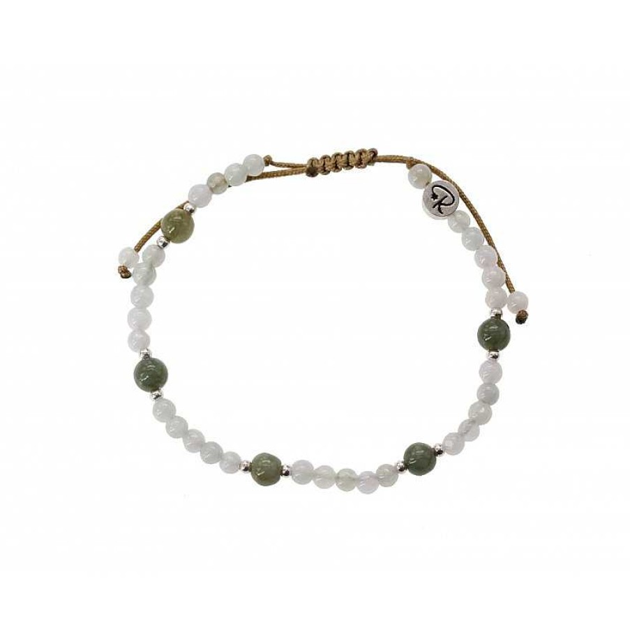 Reve de Jade | Bracelet Quinta En Jade Blanc, Vert Et Argent 925