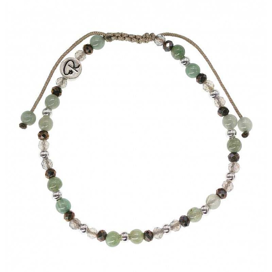 Reve de Jade | Bracelet Trinidad - Jade Vert, Pyrite, Labradorite Et Argent 925