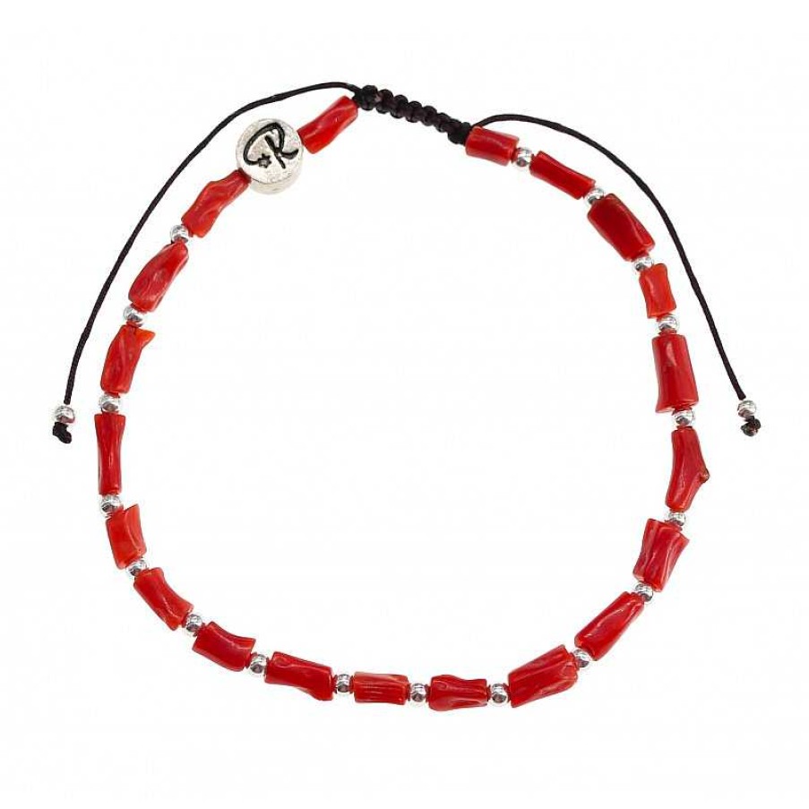 Reve de Jade | Bracelet Atlantide - Corail Rouge Et Argent 925