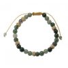 Reve de Jade | Bracelet Battement En Jade Vert Et Coton Beige