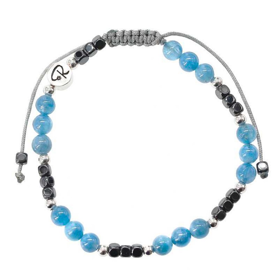 Reve de Jade | Bracelet Bicolore - Aigue Marine, H Matite Et Argent 925