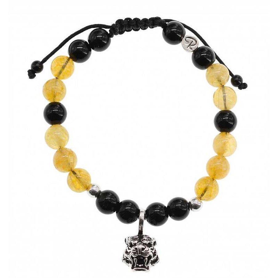 Reve de Jade | Bracelet Tiger - Onyx, Citrine Et Agrent 925