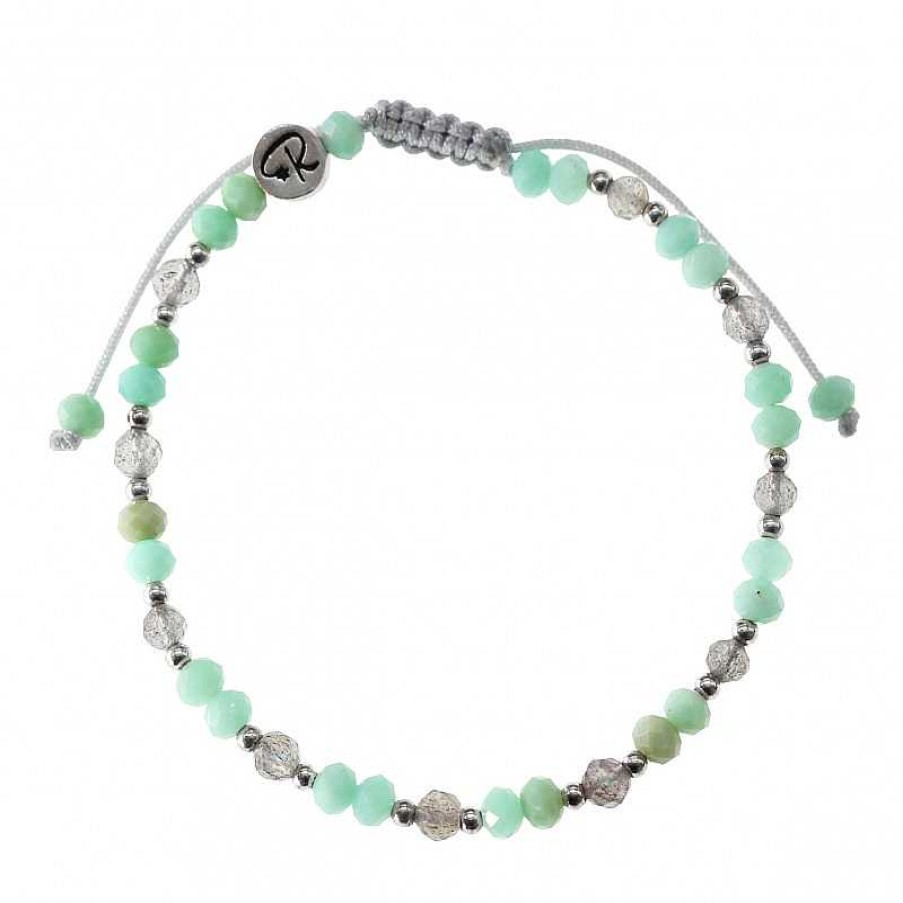 Reve de Jade | Bracelet Am Lia - Chrysoprase, Labradorite Et Argent 925