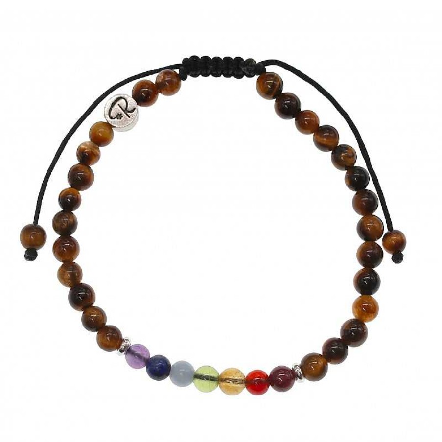 Reve de Jade | Bracelet Solaire - Oeil De Tigre Et 7 Chakras